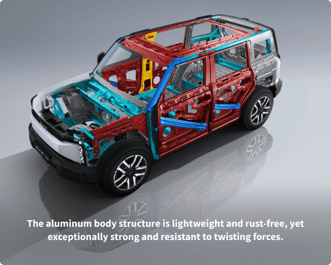 The aluminum body structure is lightweight and rust-free, yet exceptionally strong and resistant to twisting forces.